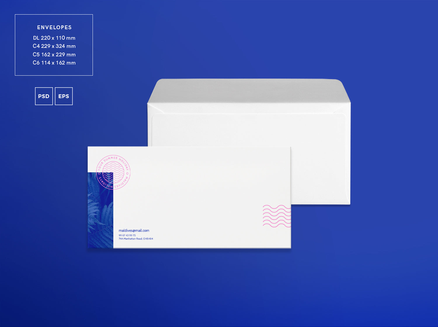 Enveloppe C6 (114x162) bleue Enveloppes couleur