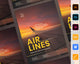 Transport, Airlines, Aviation Poster Template
