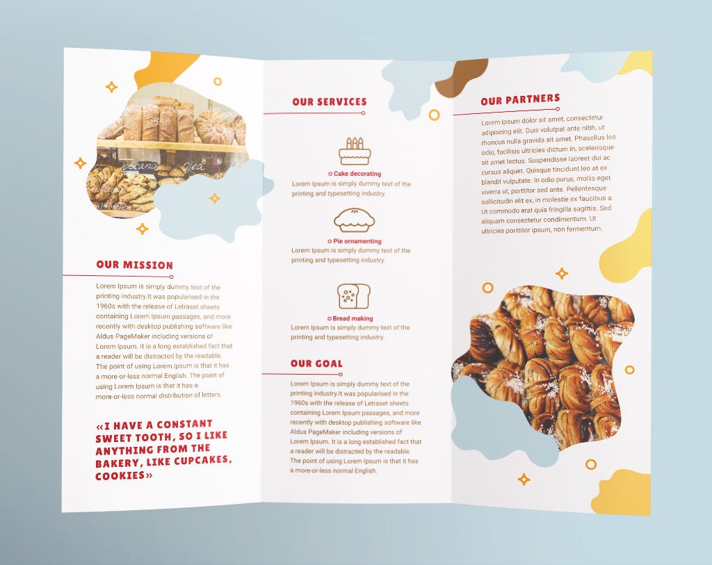 Custom Cake and Dessert Business Trifold Brochure Bakery Shop Canva Template  Editable Price List Menu Contact Form Edit Online - Etsy